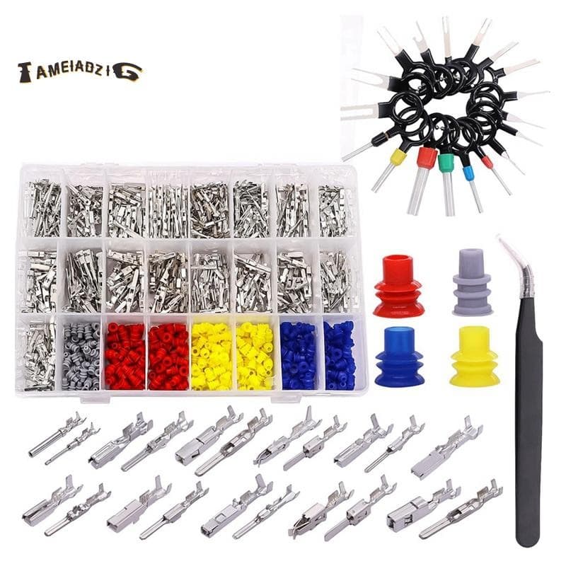 755 Peças Kit De Conector De Pinos Terminais De Fio Elétrico De Carro 1/1.5/1.8/2.2/2.8/3.5mm 21 Tipos Terminal Automáti