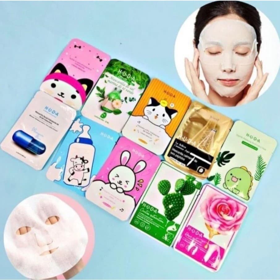 Kit c/ 10 unidades Mascara Facial Coreana Skin care Soft Skin Sua pele linda Fresh Mask Tecido Sheet Hidratante/Colágeno