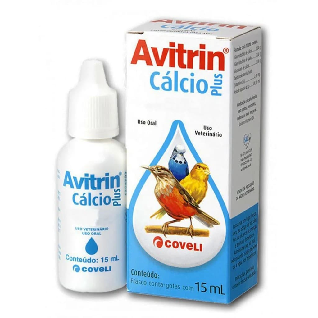 Avitrin Cálcio Plus Para Pássaros Frasco 15 ml - Coveli