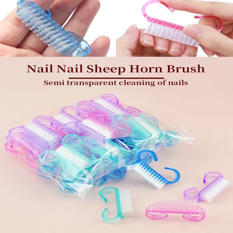 Kit 2/12 Escovinha de Unhas de Plástico com cerdas de NYLON e cabo anatômico deslizante