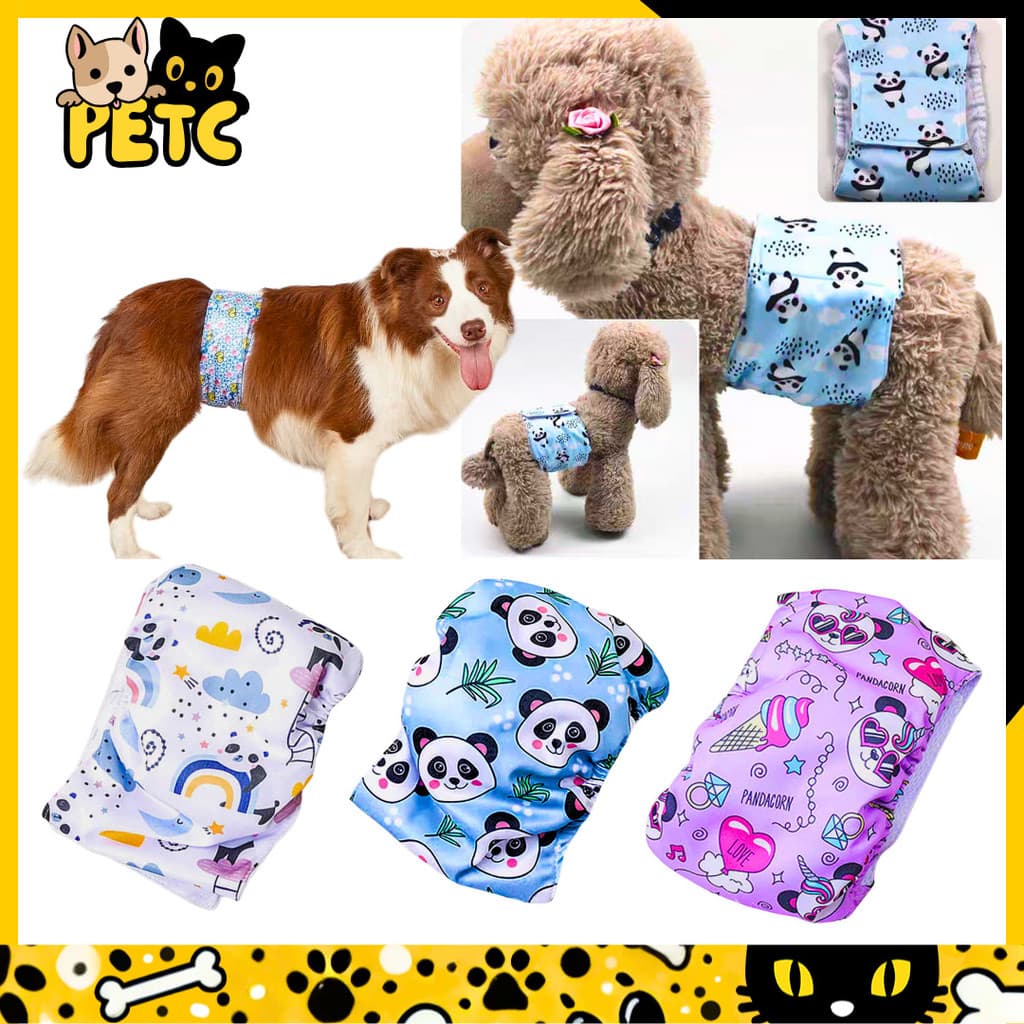 Impressão Calça Fisiológica Macho Cachorro À Prova D'água Calção Respirável Íntima Lavável Fralda
