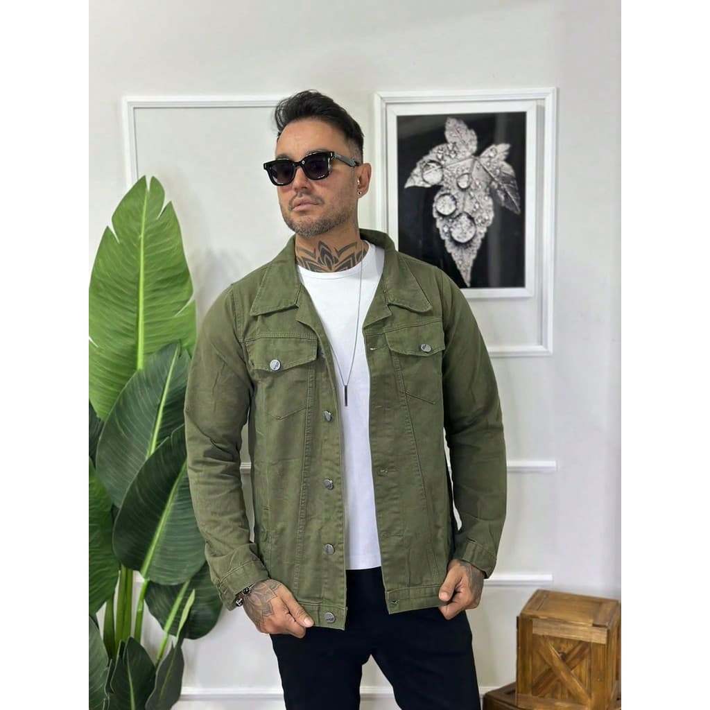 Jaqueta Jeans Masculina 100% Algodão Premium Casaco Blusa de Frio Inverno