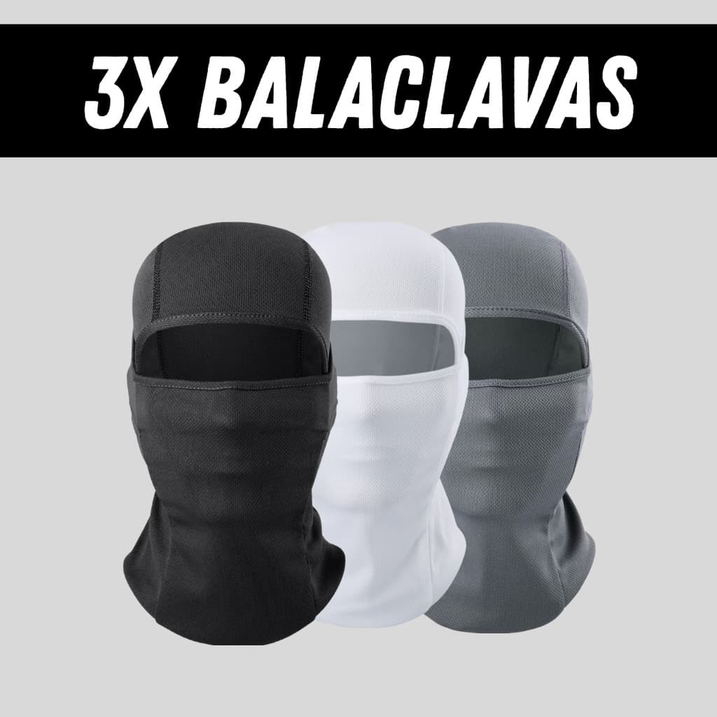 Kit 3 Touca Ninja Balaclava Toca UV+50 Proteção Solar Térmica Motoqueiro Motoboy touca preta