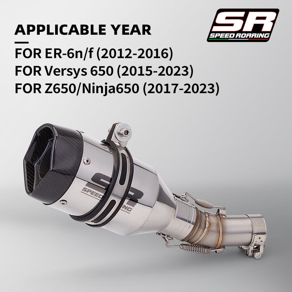 Tubo De Escape Da Motocicleta Para ER6N ER6F 2012-2016 NINJA650 2012-2022 Z650 ER6N Deslizamento Em 51MM Silenciador