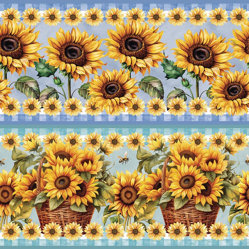 Tricoline Digital Barrado Girassol, 100% Alg. 55cm x 1,50mt