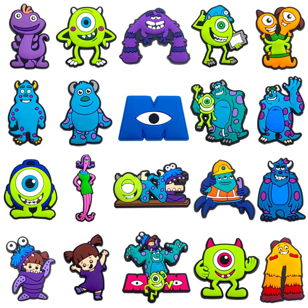 MEIDJ Encantos De Sapato 20 Monsters University Pattern Decorações Acessórios De PVC Com Botão