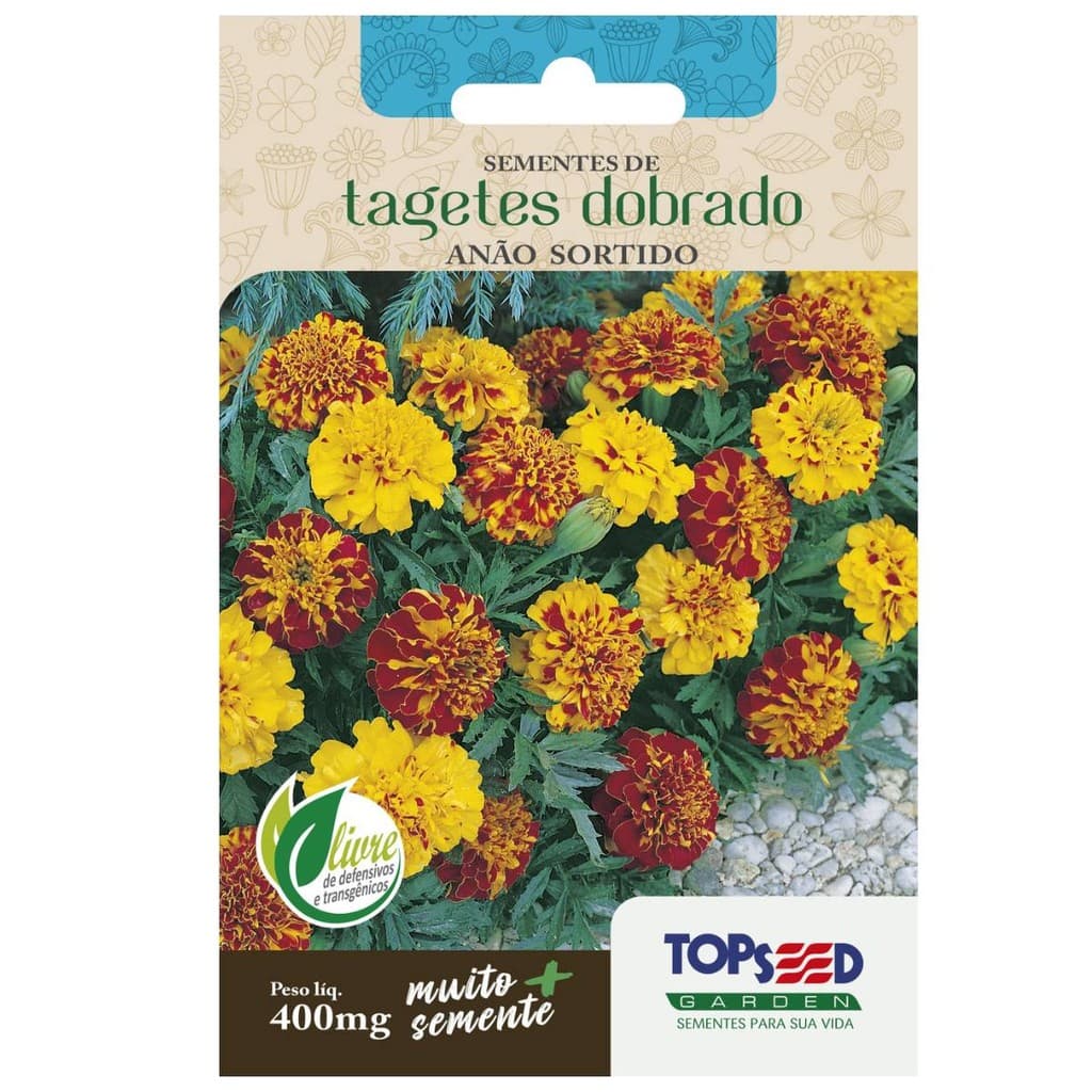 Sementes de Tagetes Anão Dobrada (Sortida) TOPSEED