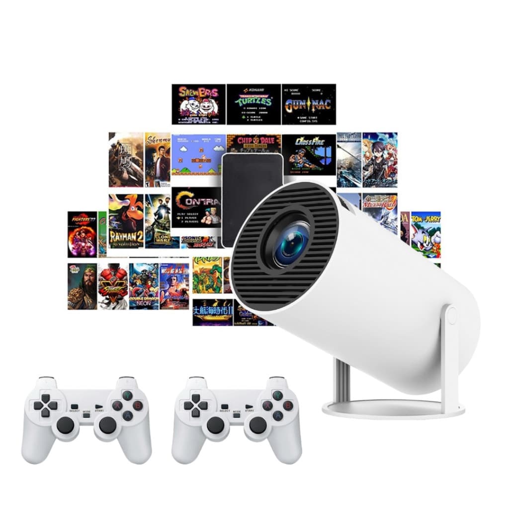 Projetor de Video Game 4K Full HD Android Smart Wifi Cinema Bluetooth Com Controle de Jogo