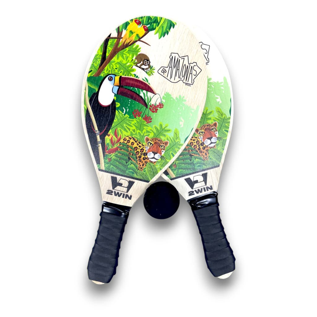Kit 2 Raquetes de Frescobol + 1 Bolinha  2WIN Regiões do Brasil