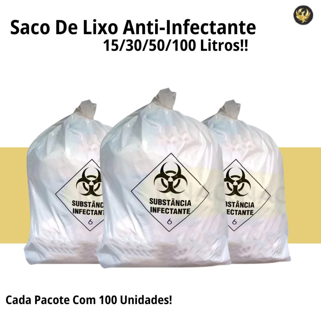100 Un Sacos De Lixo Resíduo Infectante Resistente Talge