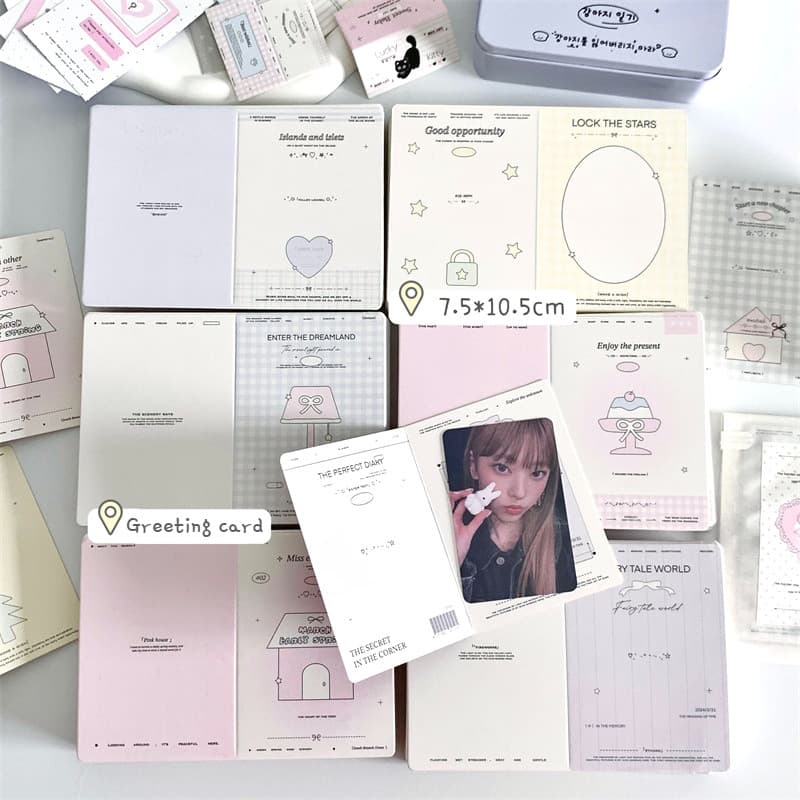 6 Pçs/set INS Pudim Mini Cartão Dobrável Fotográfico Material De Embalagem De Presente