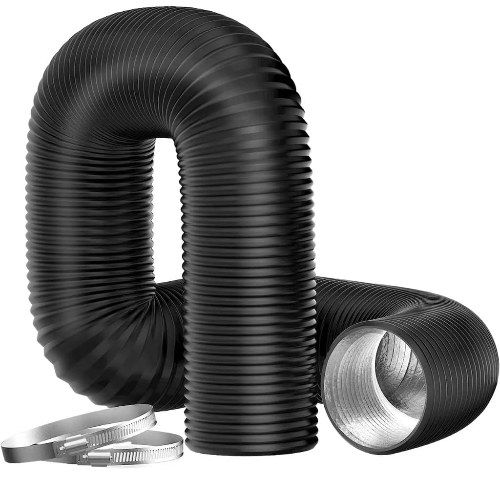 Duto Flexível Para Coifa E Ventilação 5” (127mm) x 2,5m Preto Alumínio Reforçado Vedação Eficiente