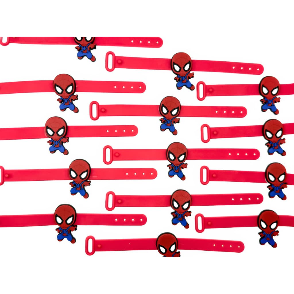 Pulseira Homem Aranha 10un Lembrancinha Aniversário Tema Top Homen