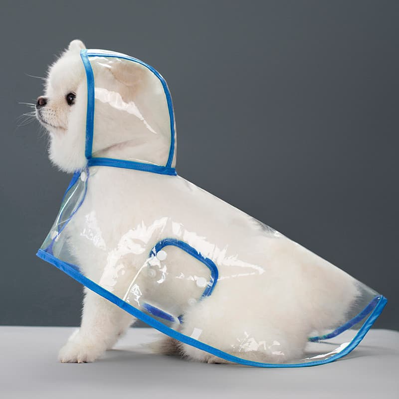 Capa De Chuva Para Cães Transparente Impermeável / Jaqueta Com Capuz Para Animal De Estimação