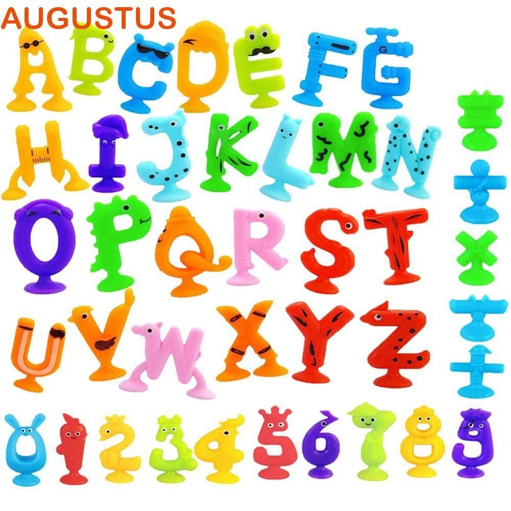 Brinquedos De Sucção AUGUSTUS , Ventosa De Letras De Números Multicoloridos , Blocos De Construção De Arremesso