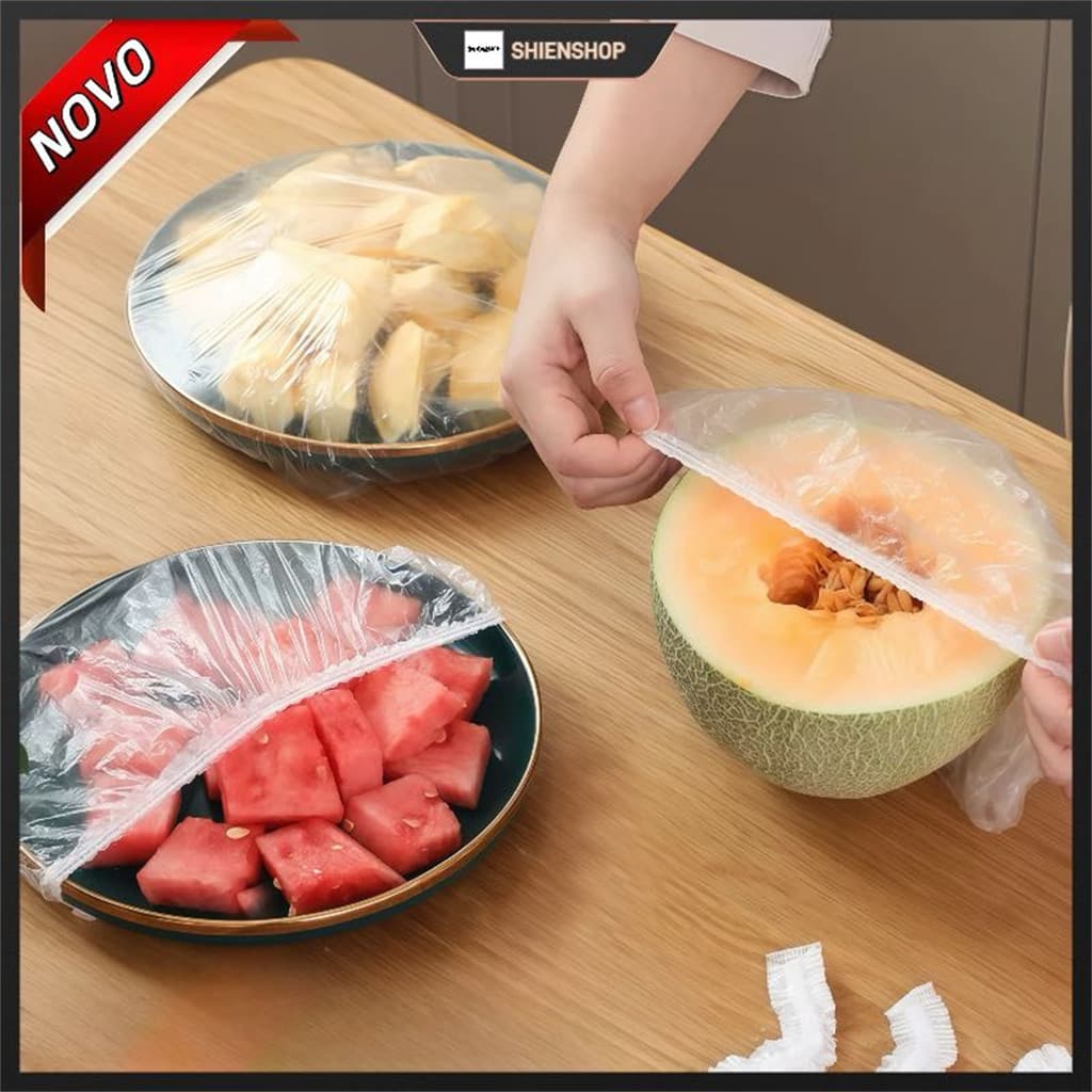 Kit 100-500pcs Tampa De Plástico Descartável Para Alimento