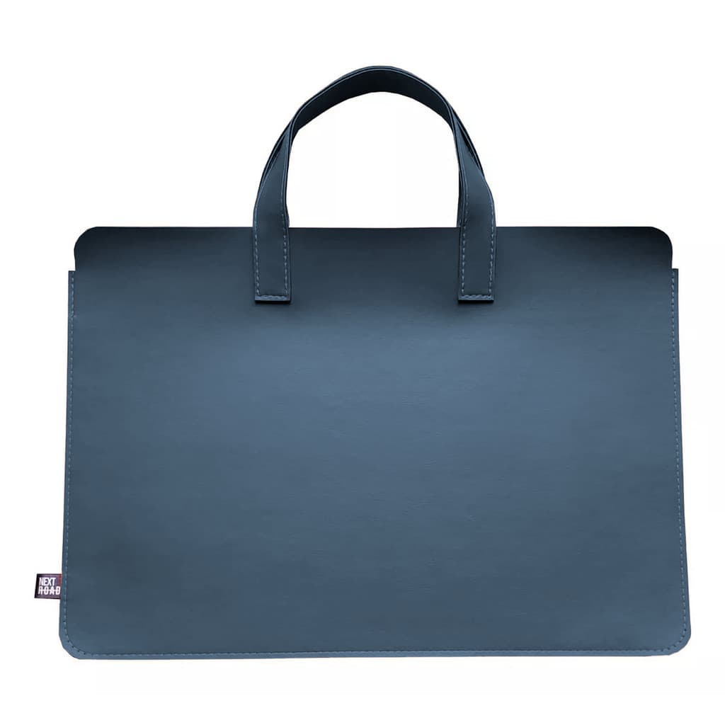 Sacola com Alça Para Notebook Couro Azul Oceano Premium
