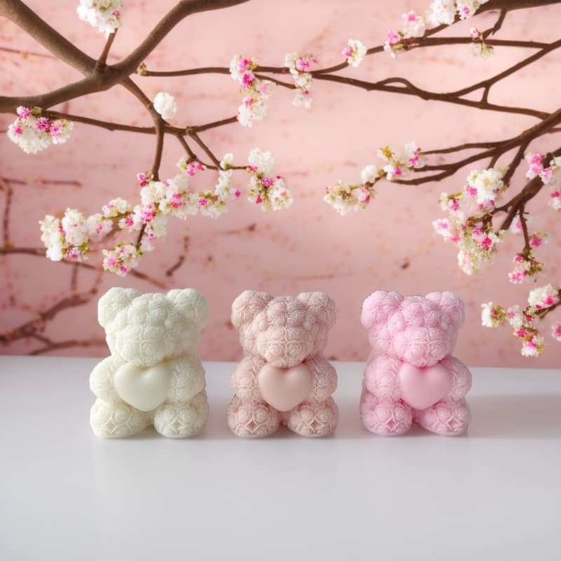 Molde Silicone Ursinho floral p