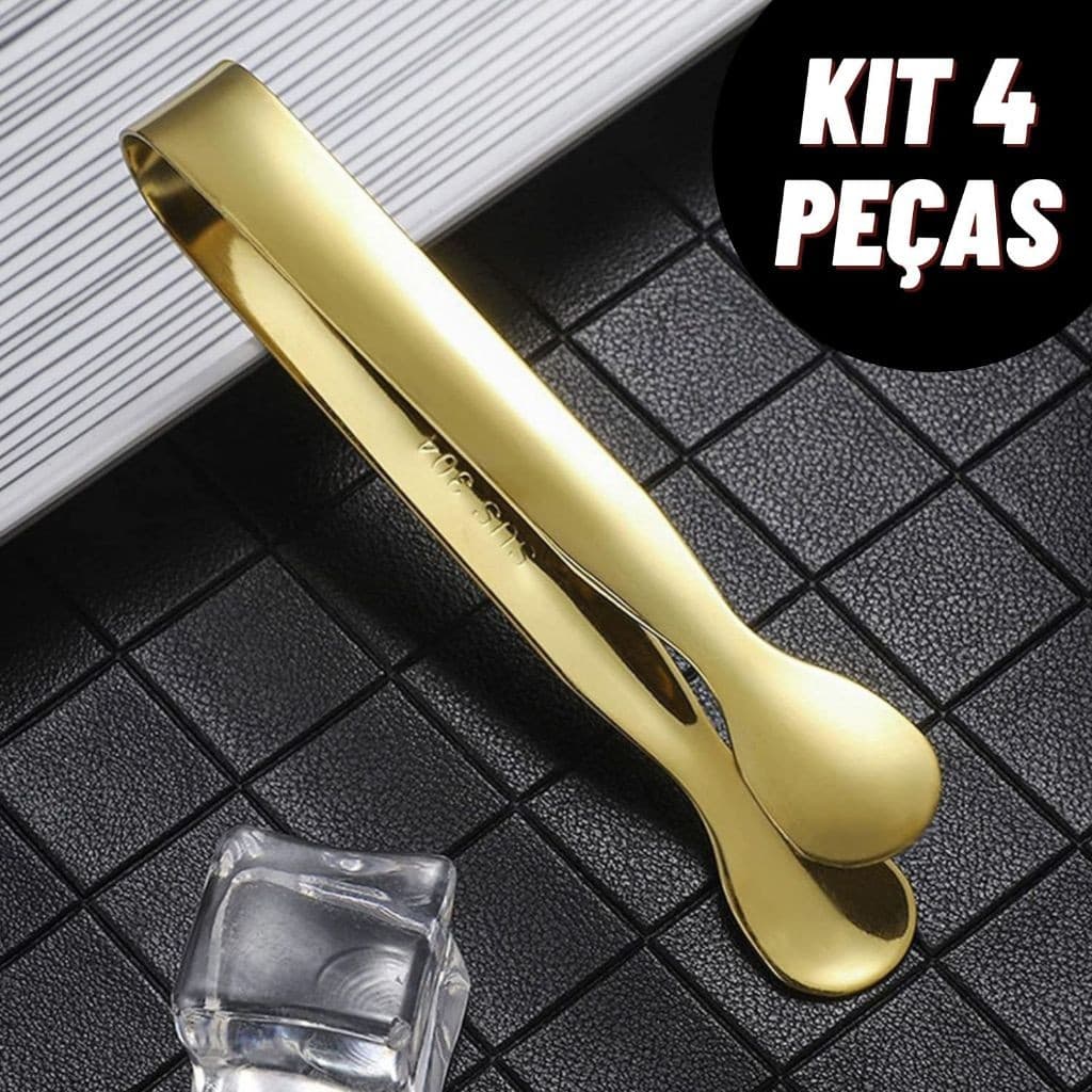 Kit Pegador de Gelo Pinças Multifuncionais para Bar Frios Drinks Petiscos