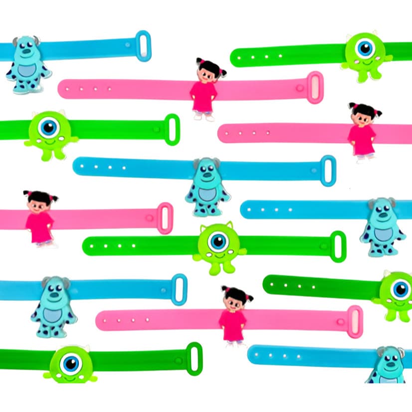 Pulseira Monstro Sa 10un Lembrancinha Tema Festa Aniversário Mike Sulivan Boo Filme Promo