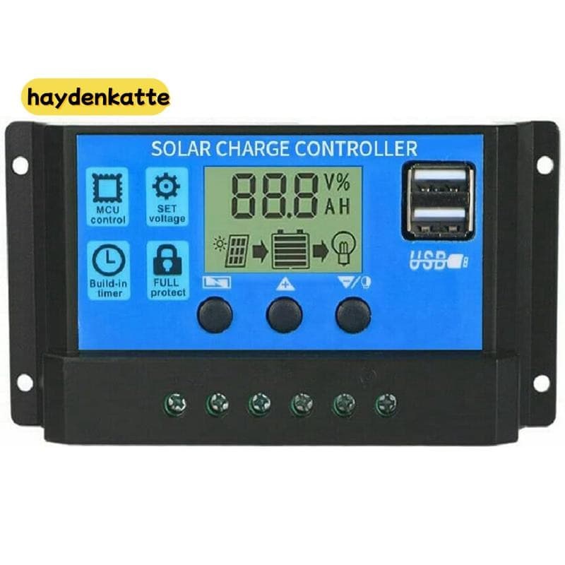 Controlador De Carga Solar 100A , Painel , Bateria , Regulador Inteligente , Multifuncional Com Porta USB Dupla LCD