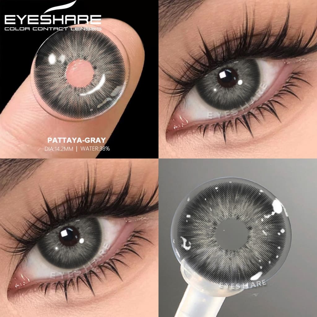 EYESHARE 1 Par De Contato Colorido Para Olhos , Lentes Cinza/BlACK/Marrom , Naturais , Uso Diário , Anual , Linda Maquia