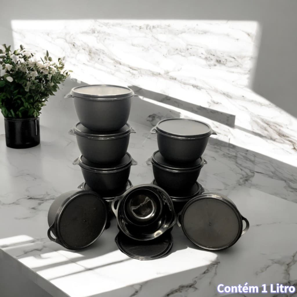 Bowl 500 ml_Kits com 6, 8 ou 10 potes para armazenamento de alimentos