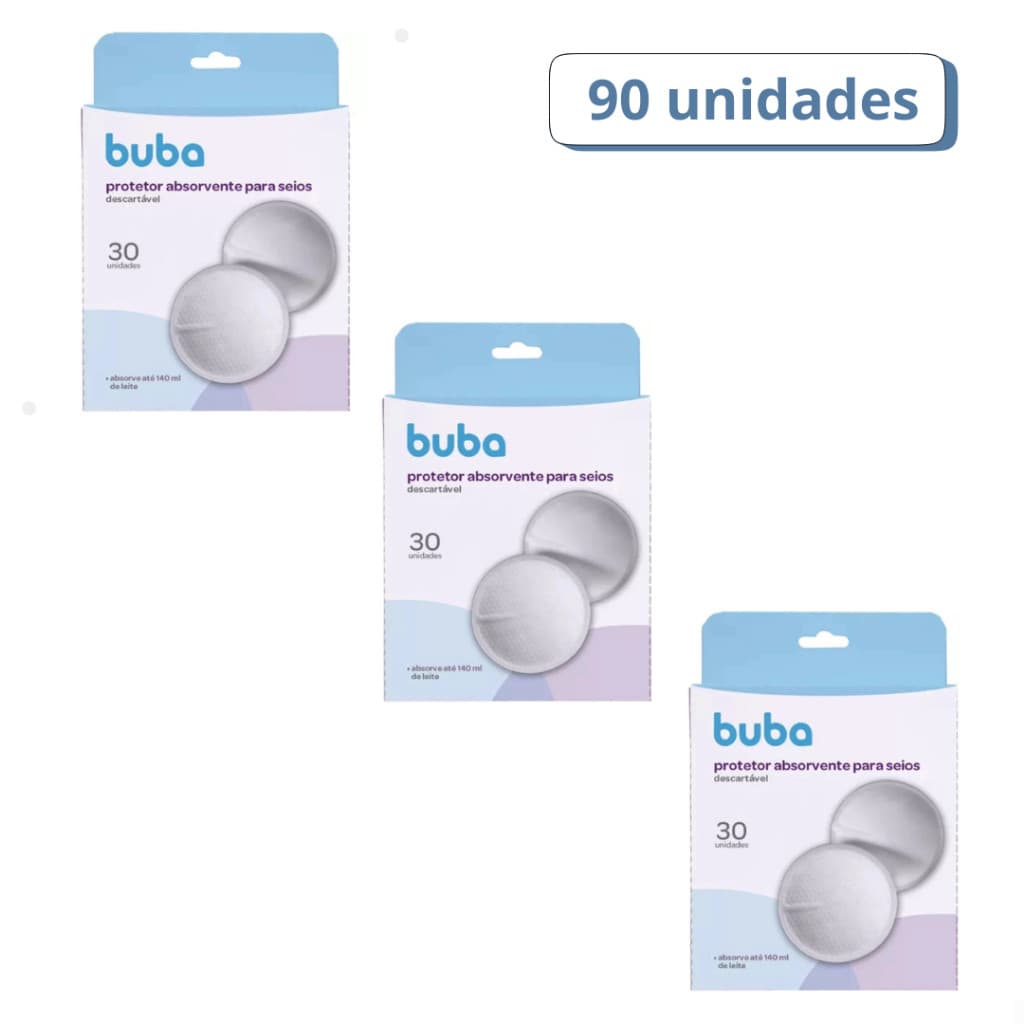 Kit 3 Absorvente/Protetor de seio BUBA Descartável C/30 Unidades CADA