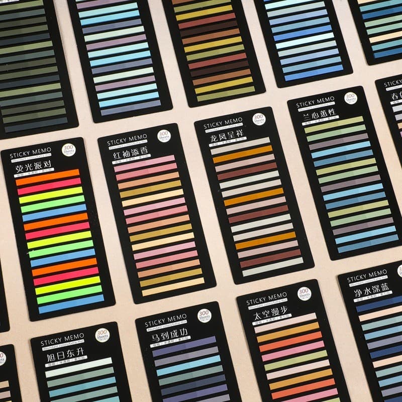 300 Folhas/pc Adesivo De Índice De Classificação Extremamente Fina Morandi Color Etiqueta De Escritório Autoadesiva Marc