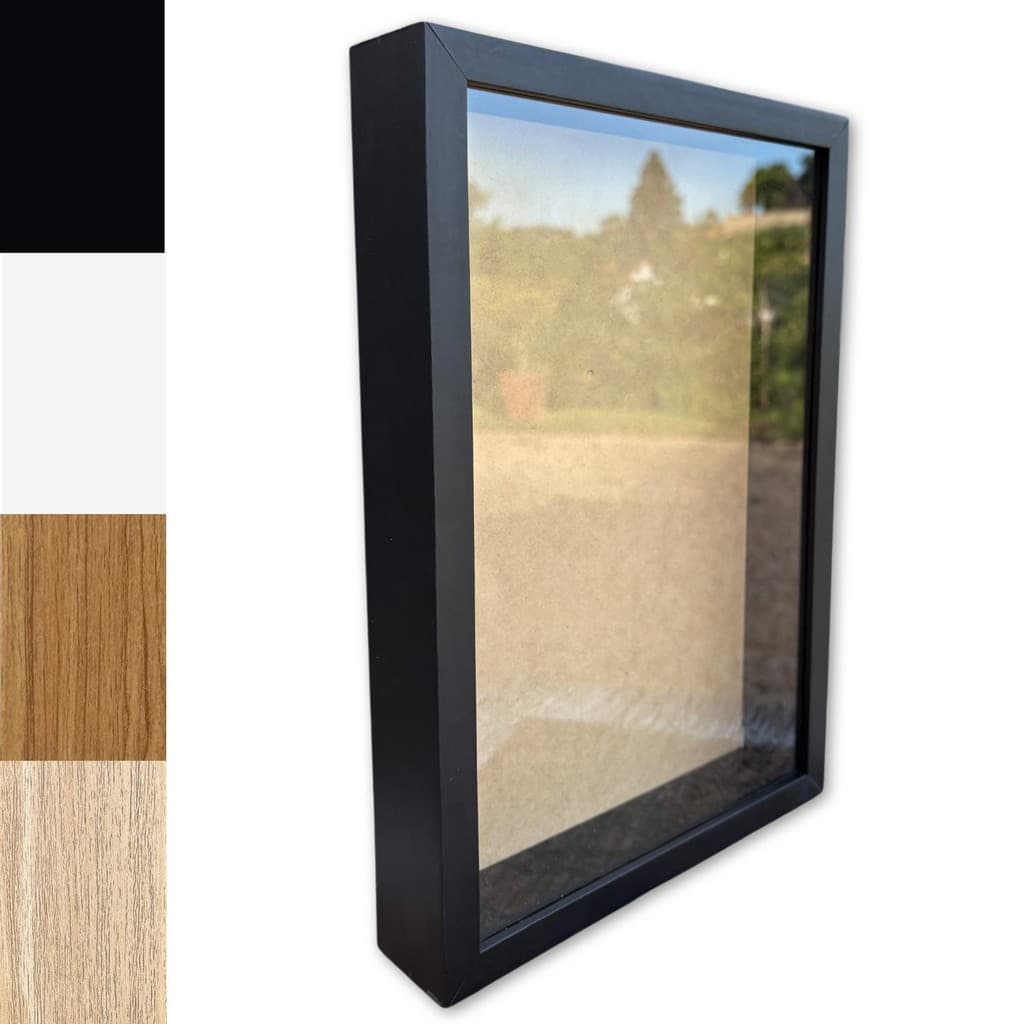 Moldura Caixa Alta Com Vidro Expositora Folhas Secas Bordados Quadros Quilling Scrapbook - Revestida - 1,5X4,5