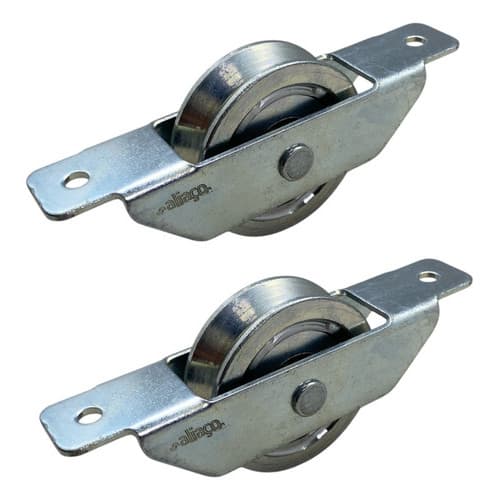 Kit 2 Roldana 2 Polegadas (5 Cm) Suporte Portão Cantoneira V