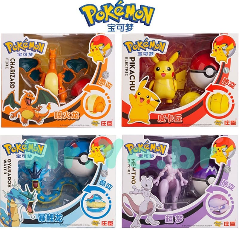 Figuras Pokémon Originais Caixa Original Brinquedo Transformador Figura de Anime Pikachu Charizard Greninja Modelo Po
