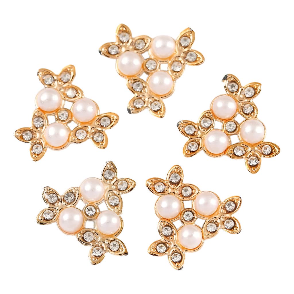 50pcs Aplique Chaton 3 Pérolas/folhas/strass  -binbin