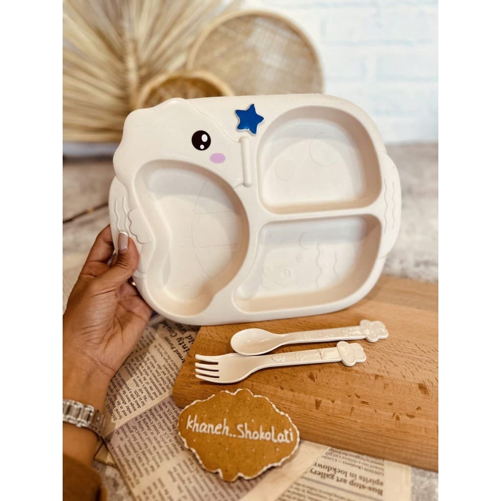 Kit Alimentação Infantil Para Refeição 3 Peças Rosa, Azul Ou Bege