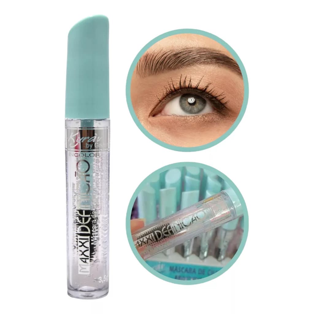 Rímel Incolor Kyrav 2em1 À Prova D'água Transparente Mascara de Cílios & Sobrancelha Define/Controla