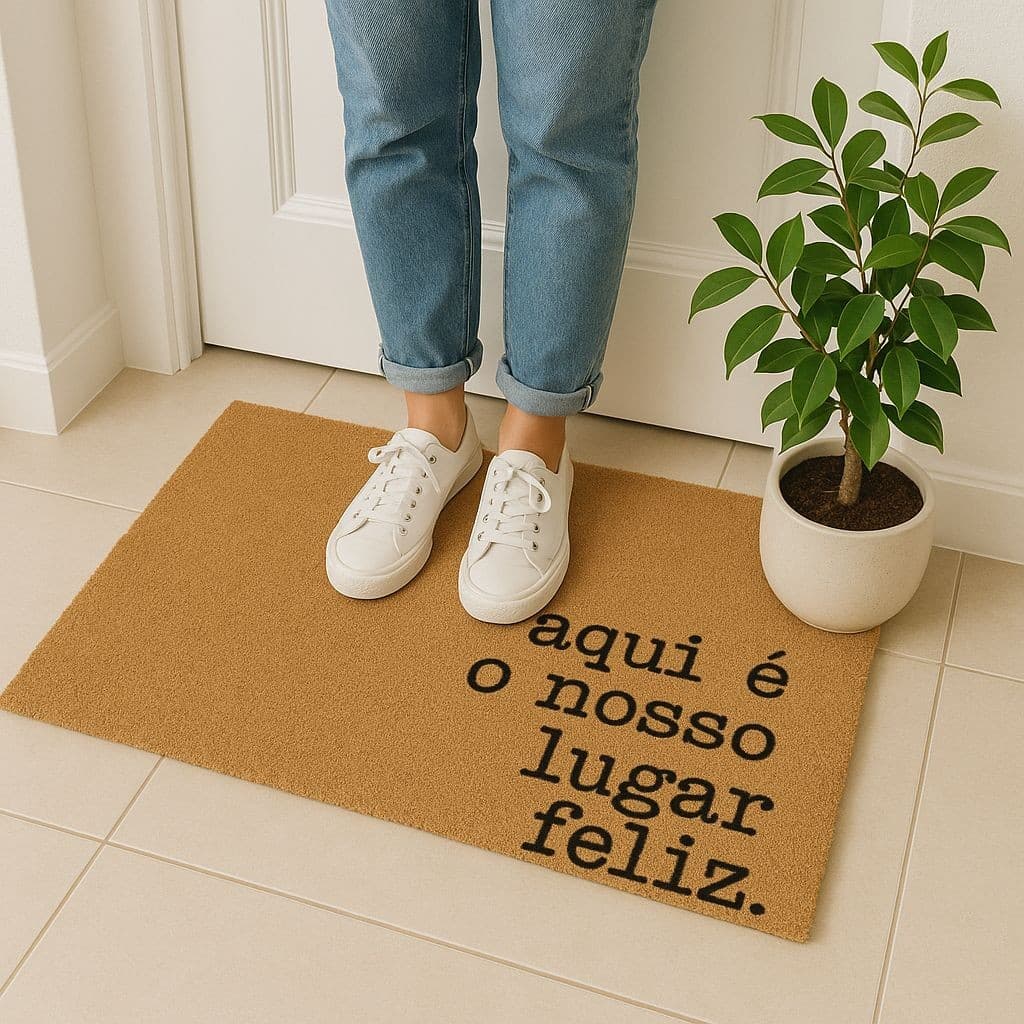 Tapete Capacho Porta Entrada Antiderrapante Casa Escritório 60x33cm Premium