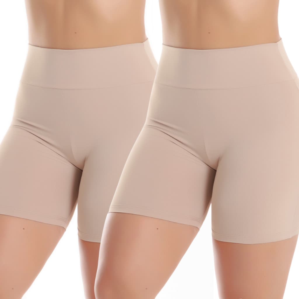 KIT 2 Short Com Cós Segunda Pele Anágua Feminino Comprido