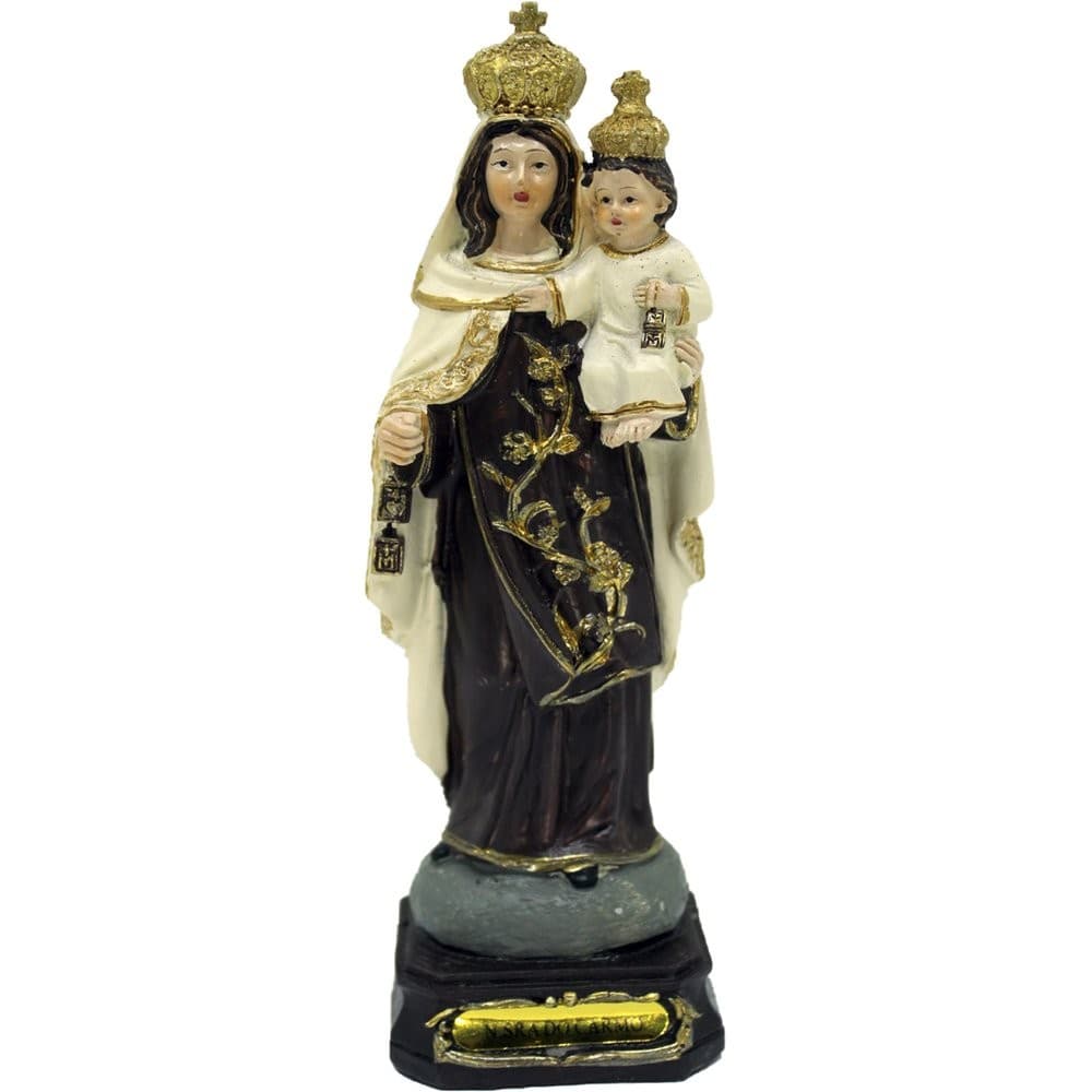 Estatueta Imagem Nossa Senhora Do Carmo Resina Enfeite 16cm