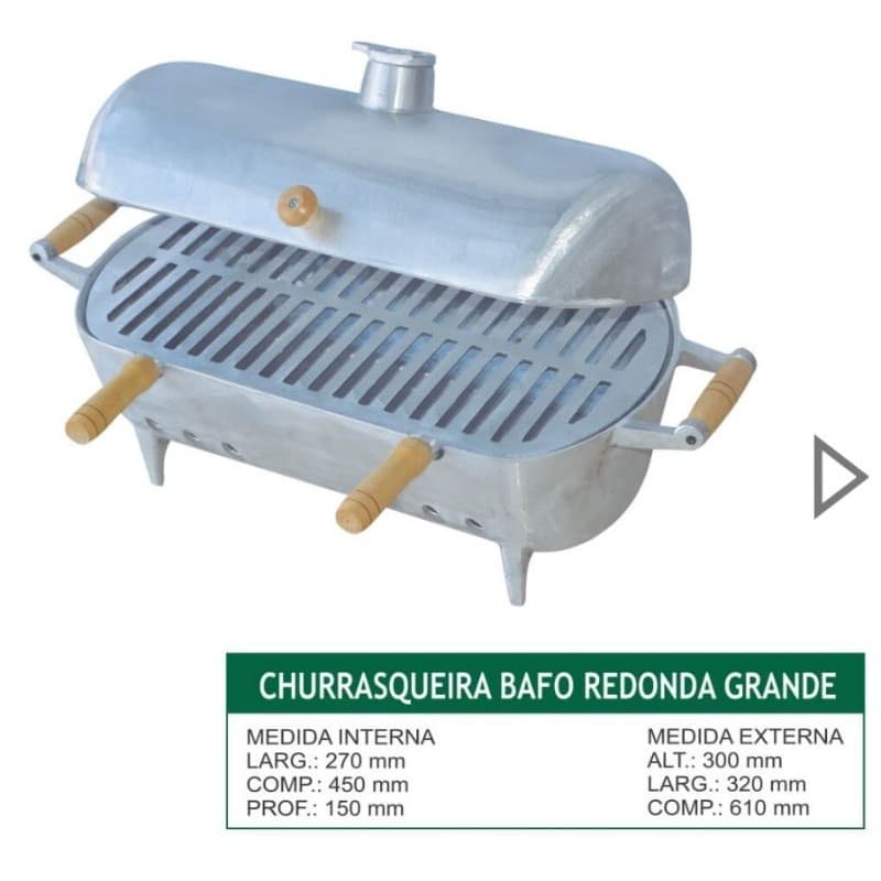 churrasqueira bafo grande alumínio fundido