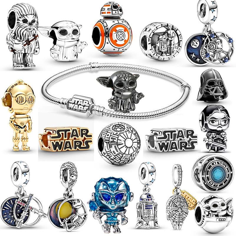 Berloques De Prata 925 Star Wars Bracelet Acessórios Avengers Colar Pingente Presente