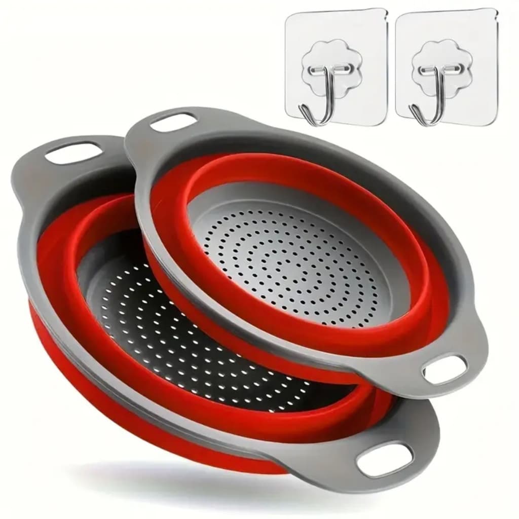 Escorredor De Macarrão E Alimentos Retrátil De Silicone Redondo