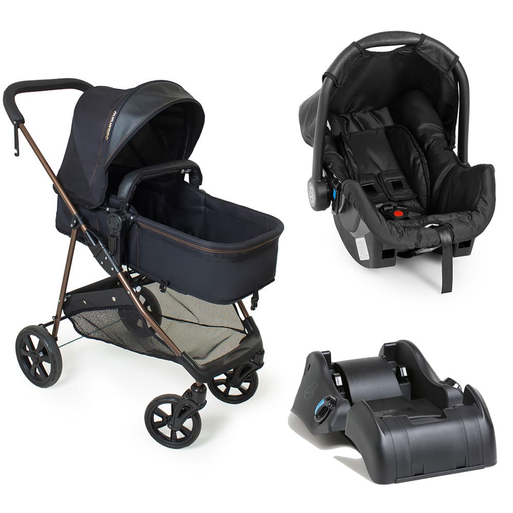 Carrinho Bebê Conforto e Base Napoli Trio Cobre Galzerano