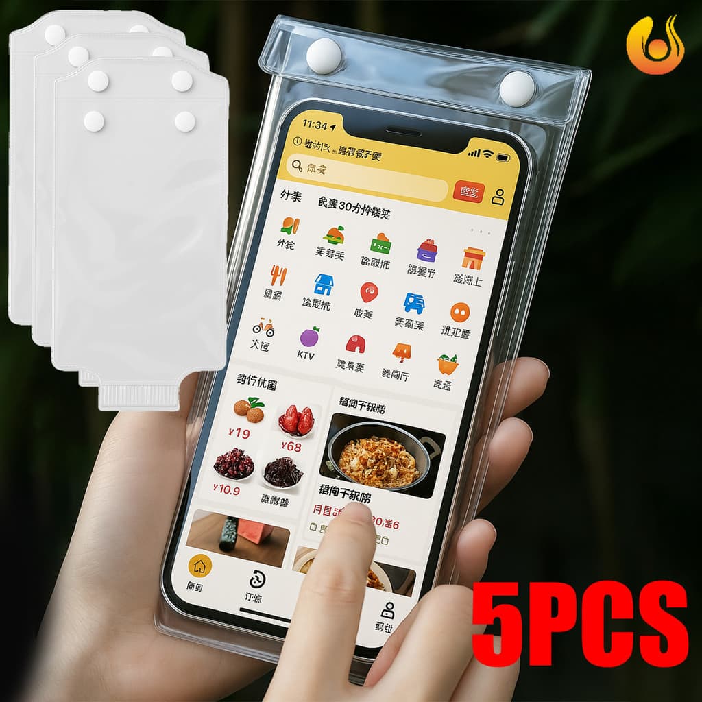 Capa Protetora De Telefone À Prova D'água Transparente Totalmente Selada-Ferramenta De Proteção Com Tela De Toque Compac