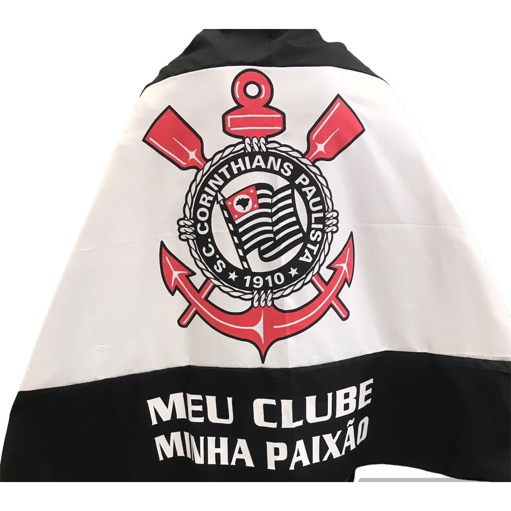Bandeira Corinthians Futebol 1,50x 1,00cm - Pronta Entrega