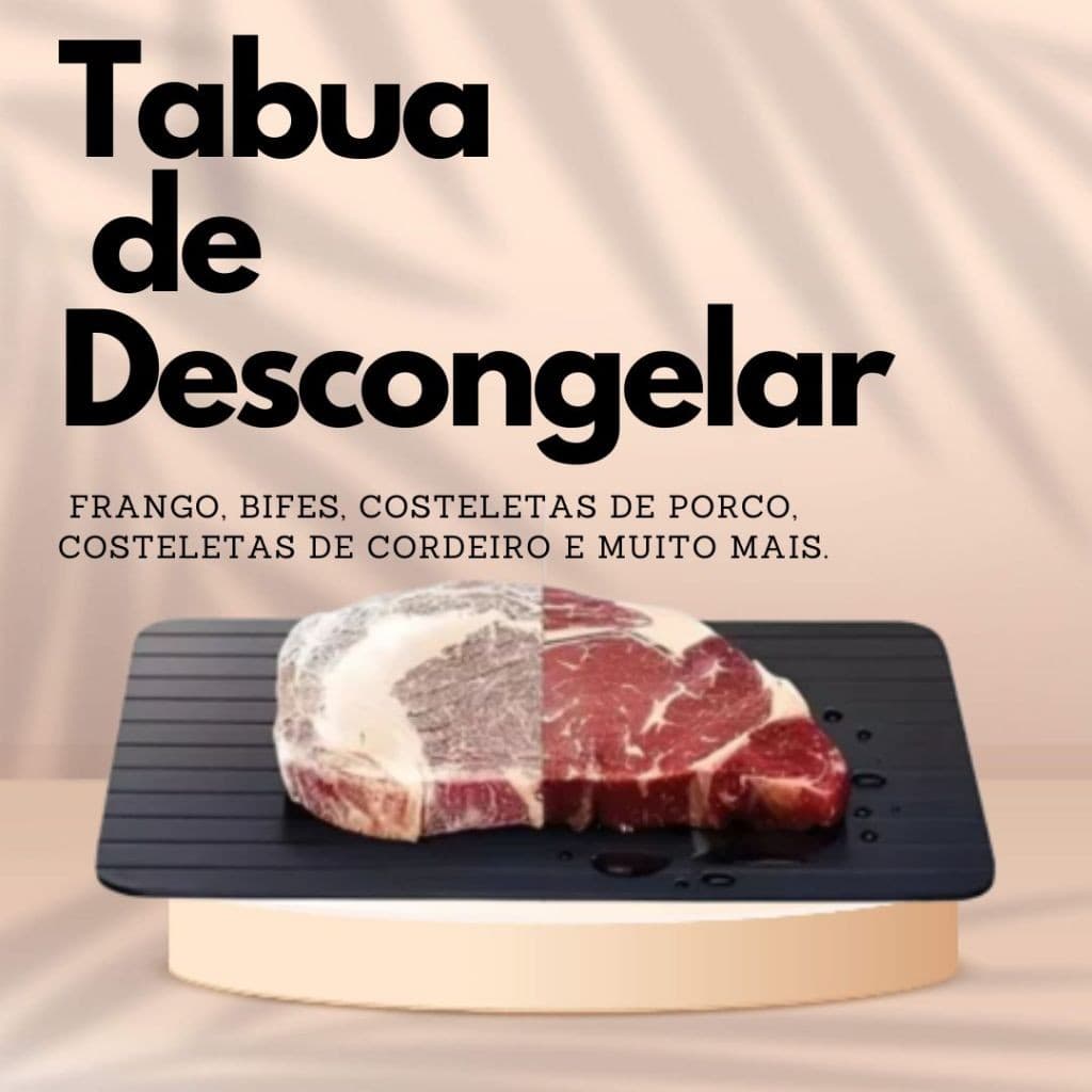 Tabua Magica Descongelar Rápido Carne Alimentos Defrost Express Tech Bandeja Travessa