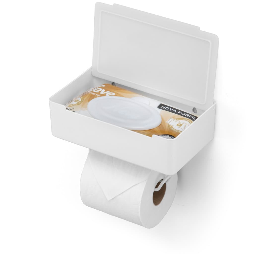 Porta Papel Higiênico Suporte Celular E Porta Lenços Umidecidos Acompanha Fita Dupla Face 3M