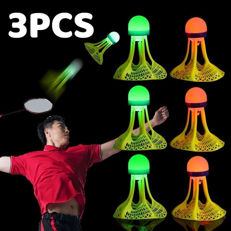 Conjunto De Badminton Para Esportes Ao Ar Livre | Peteca LED Resistente Vento Com Design De Nylon De 7 Cm , Voo Estável 
