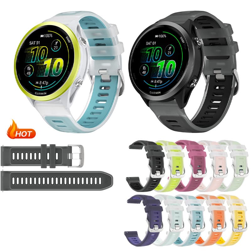Pulseira De Silicone Gelatinosa Translúcida Para Garmin Forerunner 570 42mm 47mm 165 55 158 265 255 265s 255s 645 245 Mú