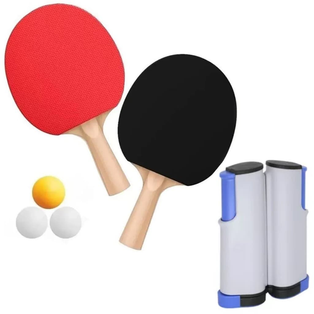 Kit Ping Pong Rede Retratil 2 Raquete Tenis De Mesa Bolinhas