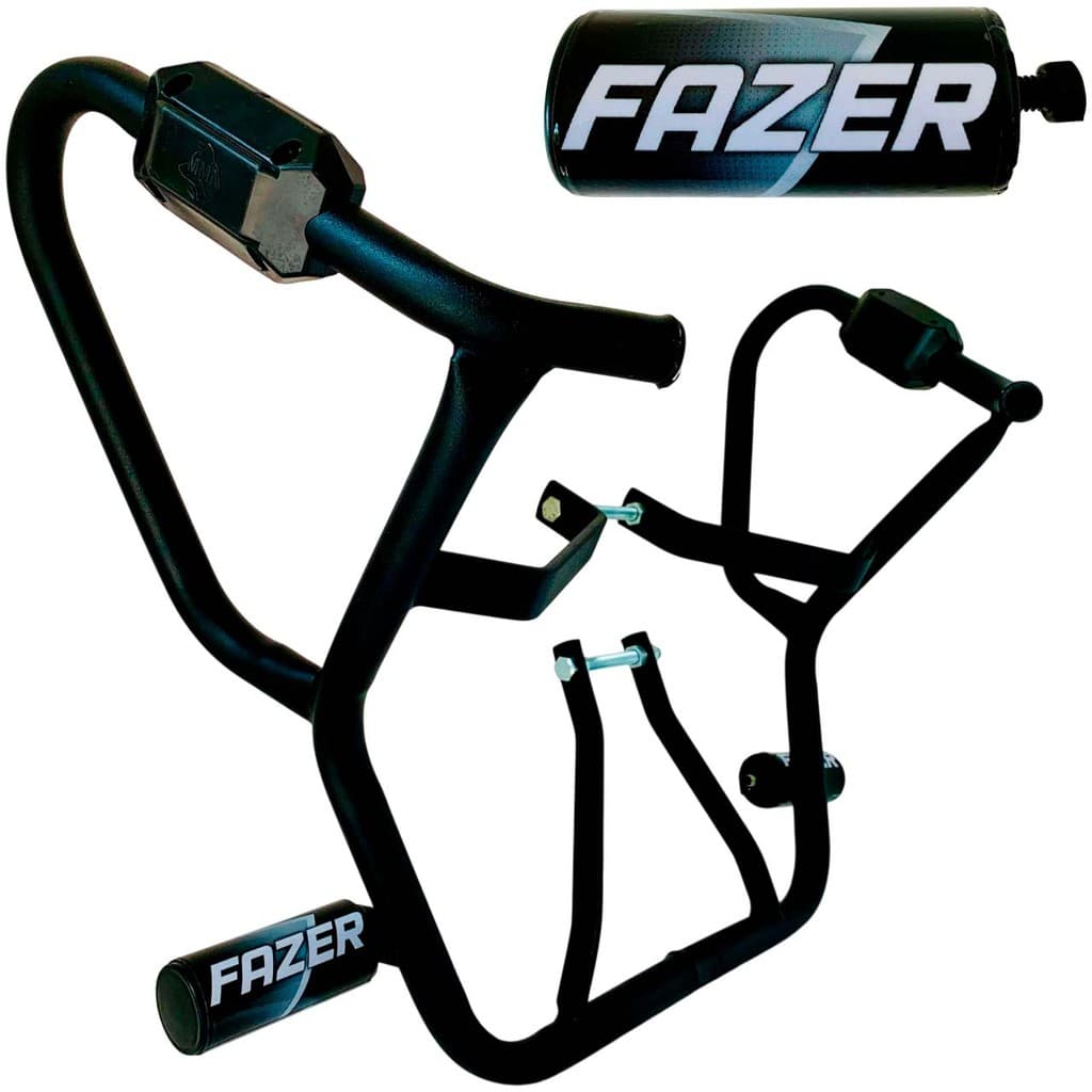 Fazer 250 Modelo 2024 Protetor Carenagem Motor Tanque Preto Fz25 Mata Cachorro com Pedal Slider Moto
